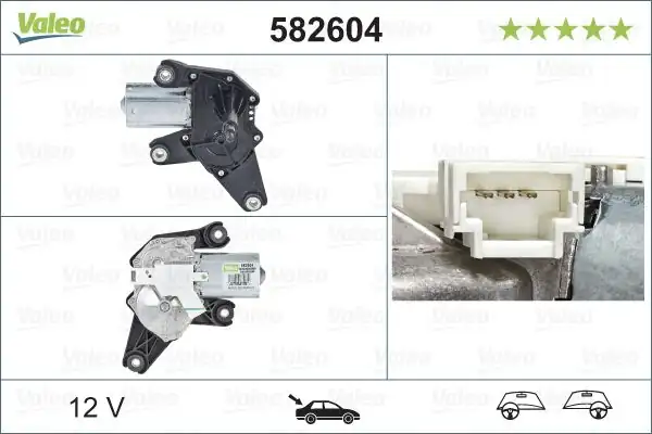 Valeo 582604 Arka Silecek Motoru Dacia Sandero Duster 5 Kapı 06 12