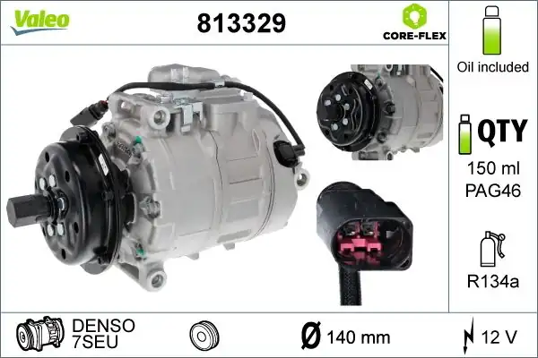 Valeo 813329 Kompresör VW Phaeton Touareg Multıvan V Transporter V T5 2 5 TDI 03