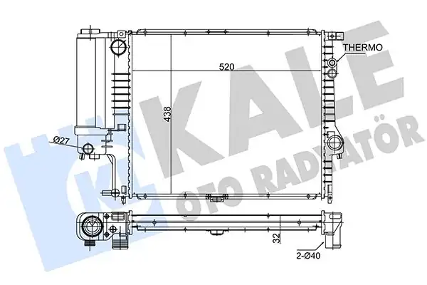 KALE 354700 | Radyatör Bmw 5 Serisi E39 2 0 M52 96 99 Klimalı