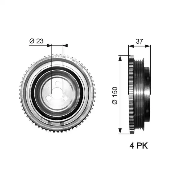 Gates Tvd1053 Krank Kasnağı Fiat 1 2 1 4 Bravo II Idea Panda 09 13 Punto 99 12 500 07