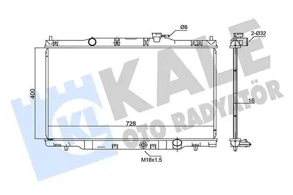 KALE 347715 | Radyatör Honda CRV 2002 2007 2 0 Manuel