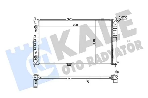 KALE 347865 | Radyatör Kia Carnıval 2 9 CRDI TD 99 07 Otomatik Şanzıman 700x418x26