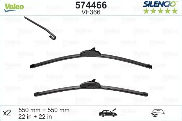 VALEO 574466 | Silgi Süpürgesi Tk 55+55Cm Kangoo 08-/Citan 13-