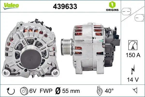 Valeo 439633 Alternatör 12v 150a Ford Fiesta VI 1 4 1 6 TDCI 08 12 Mazda 2 D-E Dh 1 4 Mzr C-D 08 15
