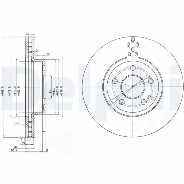 DELPHI BG3838 | Fren Diski Ön Mercedes Vito Viano W639 03 W447 14 114 116 CDI 300mm