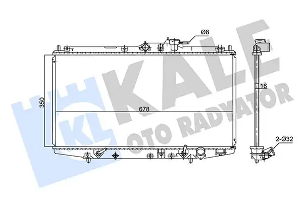 Kale Radyatör 347585 Su Radyatörü Honda Accord 1 6 1 8 2 0 2 2 2 3 16v 98 02 16mm Otomatik Şanzıman
