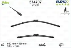 VALEO 574707 | Silgi Süpürgesi Tk 65 + 45Cm 13-Golf.VII-Passat-Superb-A3 | 2 Adet