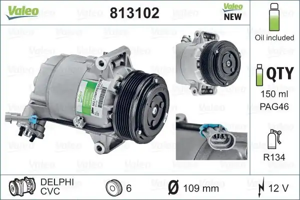 Valeo 813102 Kompresör Opel Astra H Zafira 921934