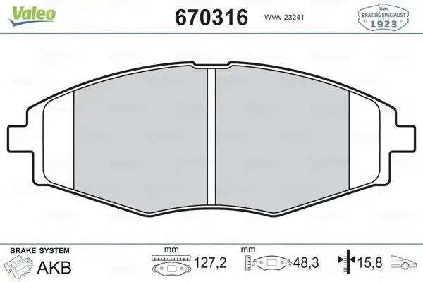 Valeo 670316 Fren Balata Ön Daewoo Matız Lanos Chevrolet Spark