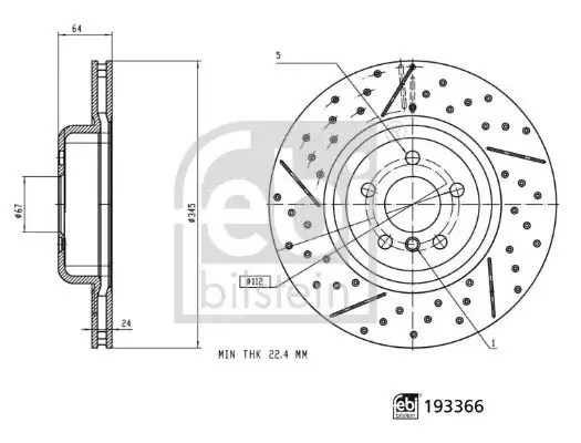 FEBI 193366 | Fren Diski Sol Arka Bmw 3 G20 3 G21 4 G22 4 G23 M4 G22