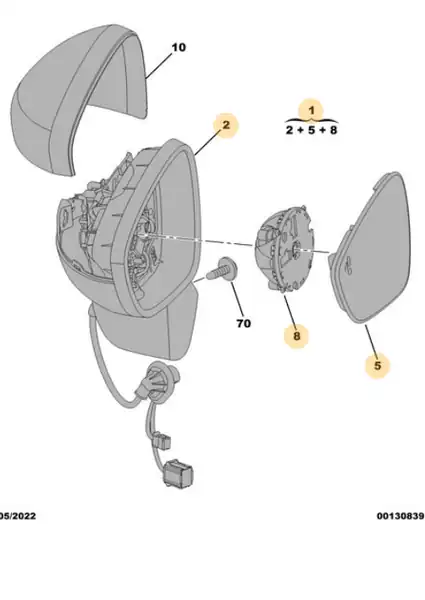 Psa 98110259io Opel Crossland X Sağ Ayna Komple Kapaksız Manuel Katlanır