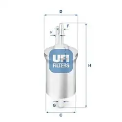 UFI 31.840.00 | Benzin Filtresi 04-Golf.IV.V-Jetta 1.4-1.6-2.0Fsi 6.4 Bar **Oe**