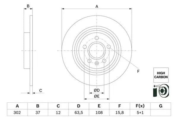Bosch 0986479g98 Disk Arka Volvo Xc40 Bm 17 2 Adet