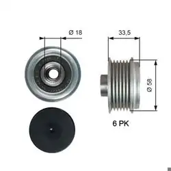 GATES OAP7210 | Alternatör Kasnağı Toyota Urban Cruiser Verso 1.4 D4-D