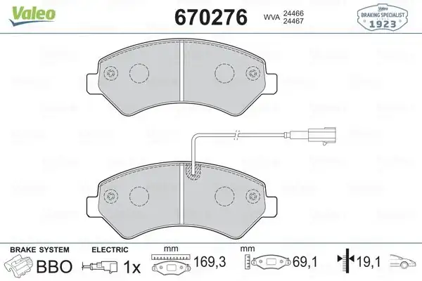 Valeo 670276 Fren Balata Ön Ducato III Boxer III Jumper III 2 2hdi 3 0hdi 06 Karsan Jest 14