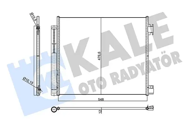 KALE 356110 | Klima Radyatörü Kondenser Renault Kadjar Koleos Espace Nissan Qashqai X Traıl 12mm