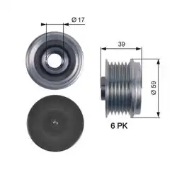 GATES OAP7113 | Alternatör Kasnağı Fiat-Opel 1.3Mjet *Z13dth* *Denso Tıpı* *P.H**