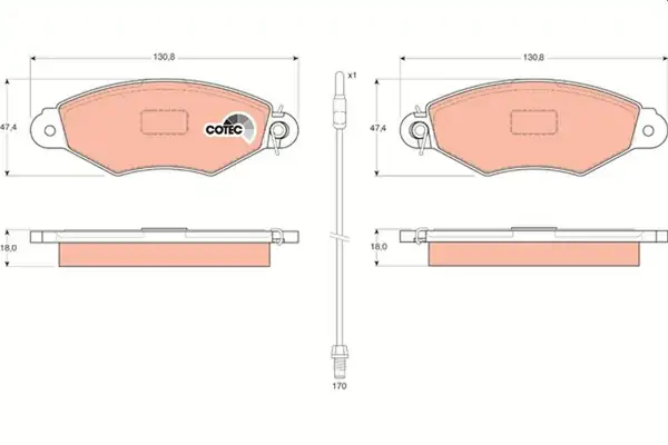 TRW GDB1402 | Fren Balatası Ön Fişli Kangoo II Xsara 1.4 1.6 1.9D 206 2001 -