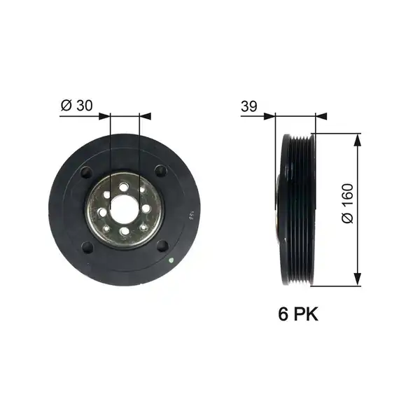 Gates Tvd1004 Krank Kasnağı Ford Galaxy 1 9 TDI 95 00 VW 1 9 TDI Caddy Golf Polo Transporter T4 947687
