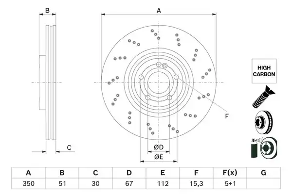Bosch 0986479f10 Mercedes A Serisi W177 B Serisi W247 Ön Fren Diski 18 2 Adet
