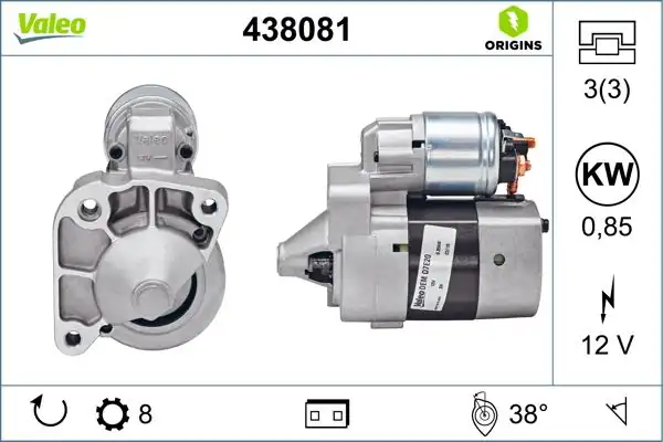 Valeo 438081 Marş Motoru Renault Clio II Kangoo Logan Sandero Clio İ Megane İ K7j 1 4 8v