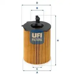 UFI 25.037.00 | Yağ Filtresi 02-206-301-307-407-C3-C4-Fcs-1.4-1.6Hdi