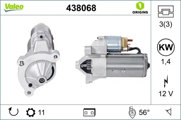Valeo 438068 Marş Motoru 12v 1 4kw Citroen Berlingo C4 C5 C8 Ds4 Ds5 Jumpy Xsara Peugeot Partner