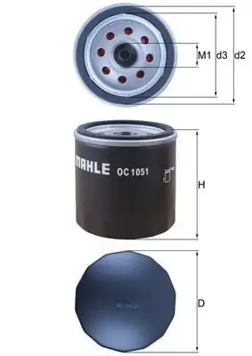 MAHLE OC1051 | Yağ Filtresi 97-Fiesta-Focus 1.4-1.6 16V