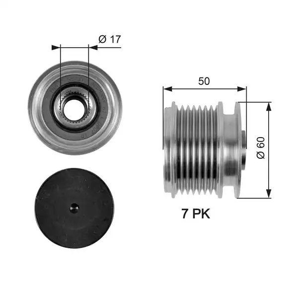 Gates Oap7058 Alternatör Kasnağı Mercedes C Serisi W203 W204 E Serisi W212 S212 C180 C200 Kompressor