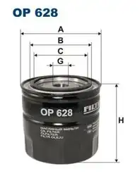 FILTRON OP628 | Yağ Filtresi Jeep Cherokee/G.Cherokee/Wrangler 88+ Nissan Navara/Pathfinder/X-Trail