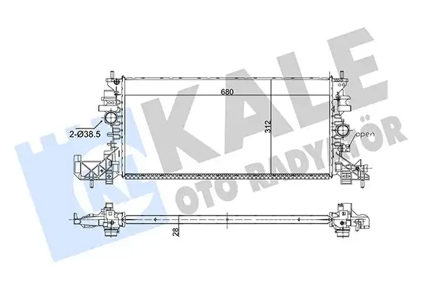 KALE 357255 | Radyatör Opel Astra K B16 1 0 1 2 1 4 1 6 Turbo 1 5 1 6 CDTI 15 B10xfl B14xft B16dte B16dth