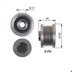 GATES OAP7144 | Alternatör Kasnağı Opel Astra J-Adam-Insignia-Zafira C / Aveo-Cruze A13DTE-A14XER-B14XER-A14NET-B14NET