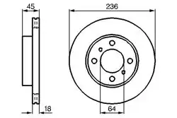 BOSCH 0986478572 | Disk Ön Havalı Mitsubishi Carisma 1.6 95-06 Colt Lancer Proton Persona 2 Adet