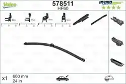 VALEO 578511 | Silecek Süpürgesi Ön 60Cm Muz Tip Hydroconnect X1