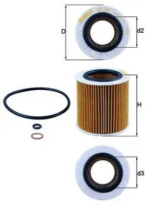 MAHLE OX387D | Yağ Filtresi 05-1-Seri (E81-E87-F20-F21) 3-Seri (E90-E91-F30-F80) 5-Seri (E60-E61-F10-F11)