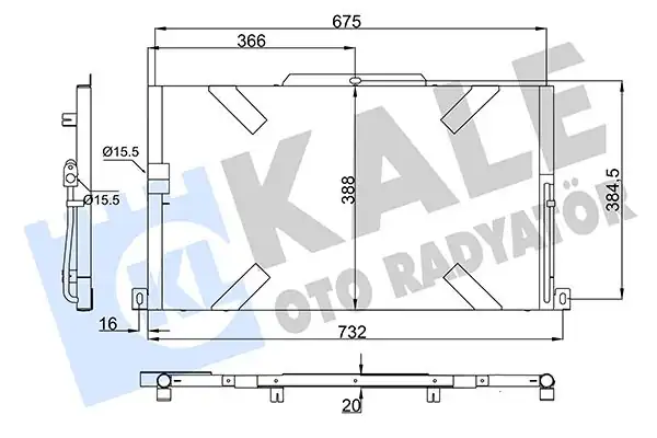 KALE 358765 | Klima Radyatörü Kondenser Land Rover Defender L316 2 2 2 4 Td4 2008