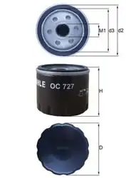 MAHLE OC727 | Yağ Filtresi 06-Clo.3-Kng.3-Lgn.2-Mgn.2.3-Flu-Trf-Vvr-Log-Snd-Dst 1.5 DCI-1.9Dci