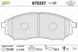 VALEO 670337 | Fren Balatası Ön Nissan Navara/Pathfinder/Qashqai, Renault Koleos, Infiniti EX/G/M/Q/QX