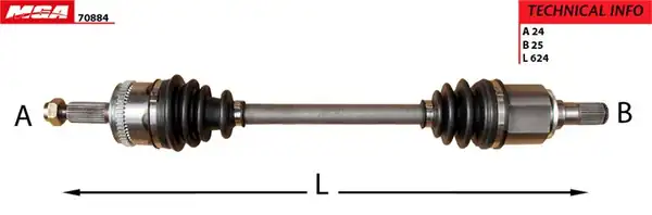 MGA 70884 | Aks Komple Sol ABS li Hyundai İ10 08 11 Benzinli