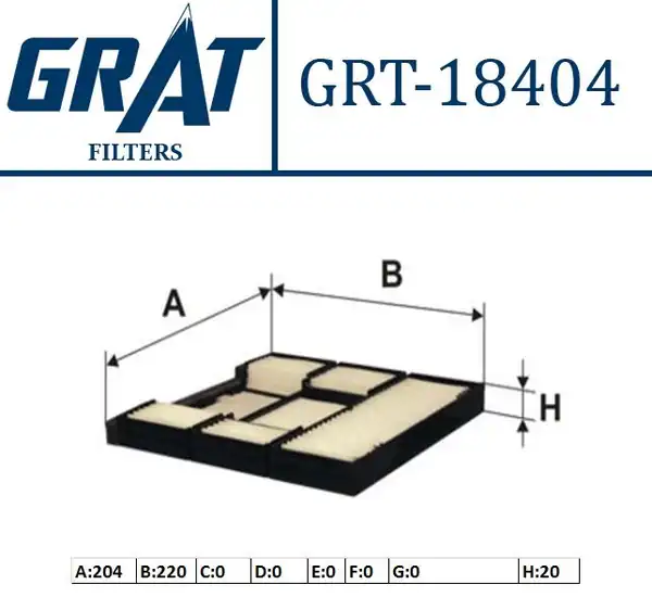 GRAT 18404 | Kabin Filtresi Toyota Corolla 95 02 Ae101 Ae111