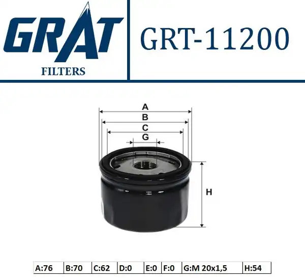 GRAT 11200 | Yağ Filtresi Küçük Renault Clio İ III Kangoo Megane İ II Laguna Modus Scenic R19 Dacia Duster Logan