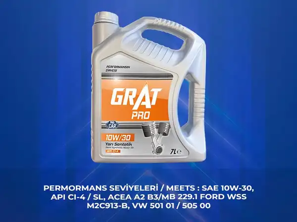 GRAT 610307 | Motor Yağı 7 Litre 10w30 Yarı Sentetik Ci 4 3 Adet