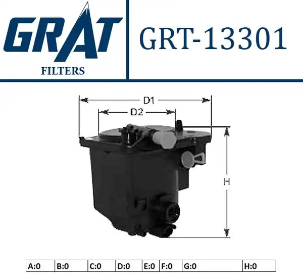 GRAT 13301 | Mazot Filtresi Ford Focus Fiesta 1 6tdci 01 Peugeot 206 407 Citroen C3 C4