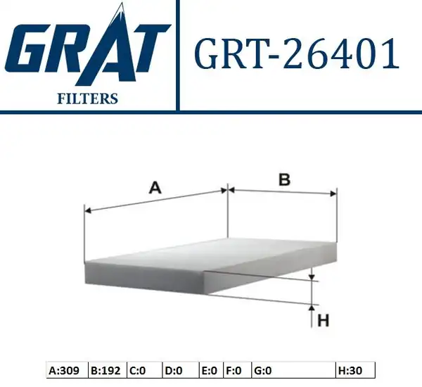 GRAT 26401 | Kabin Filtresi Audi A6 1 8 2 0 2 3 2 6 94 97