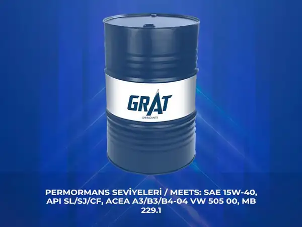 GRAT 615400 | Motor Yağı 180 Kg Varil 15w 40 Api Sl Cf