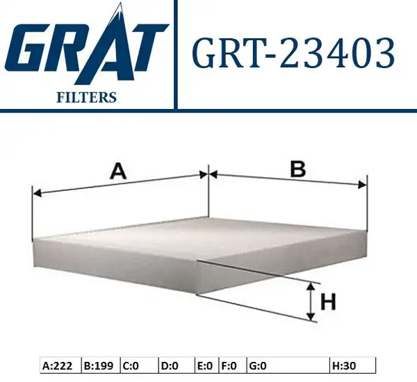 GRAT 23403 | Kabin Filtresi Honda Civic CRV Rover 400 Mitsubishi Lancer Asx Outlander D Max 2 5 Tekli 96 14