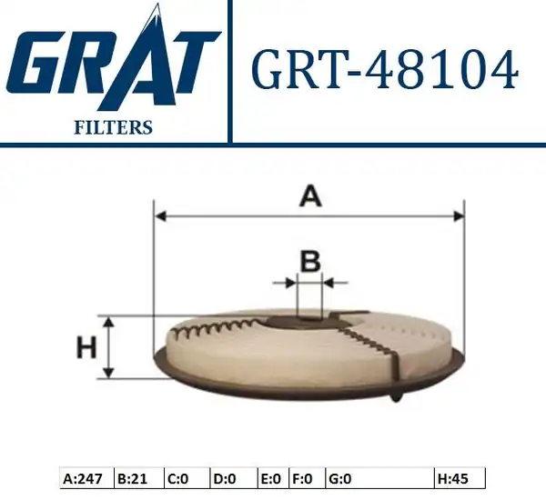 GRAT 48104 | Hava Filtresi Swift Macar 96 02 Swift 89 96 1 3 Swift 94 05 1 3 1 6
