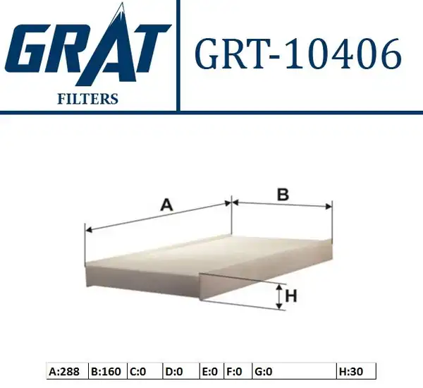 GRAT 10406 | Kabin Filtresi Alfa Romeo 156 1 6ts 2 0ts 97 06 Fiat Brava Marea