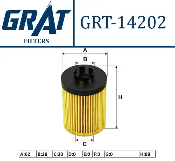 GRAT 14202 | Yağ Filtresi Opel Astra G H Combo Corsa B C D Meriva Tigrt