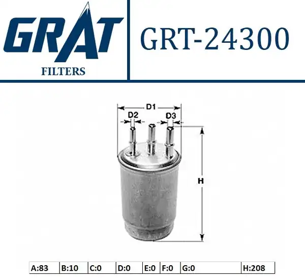 GRAT 24300 | Mazot Filtresi Duster Logan MCV Sandero 1 5 K9k